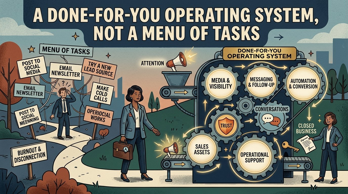 A Done-for-You Operating System, Not a Menu of Tasks